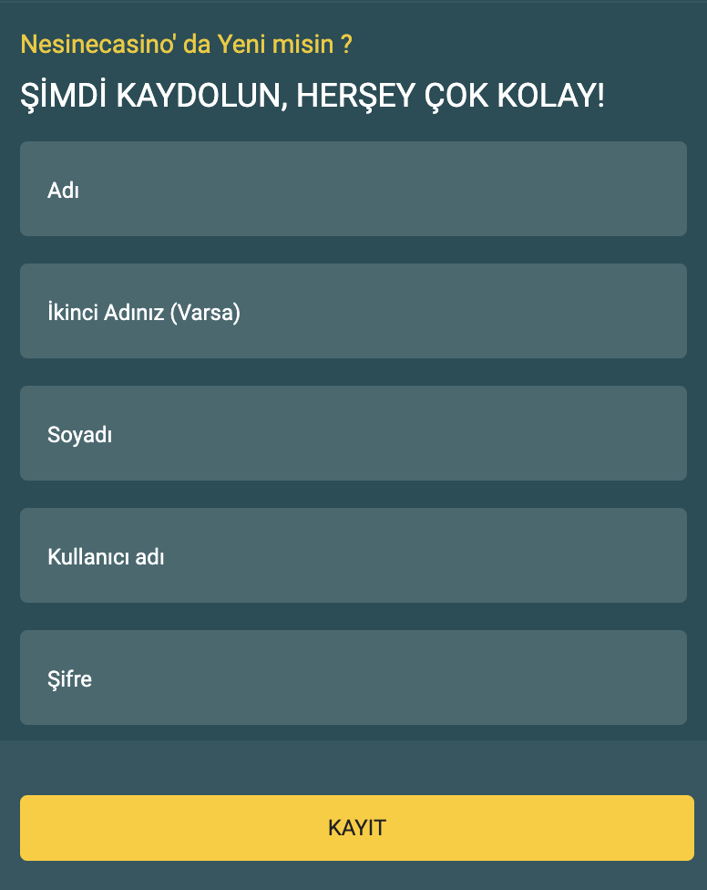 Nesine Casino Kayıt Önizleme #2
